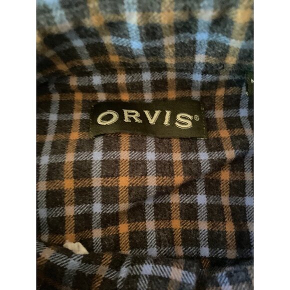 Orvis Luxury Flannel Plaid Button Down Long Sleeved Shirt Size L - Picture 3 of 8